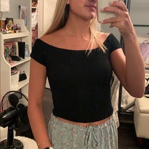 Black off the shoulder brandy top